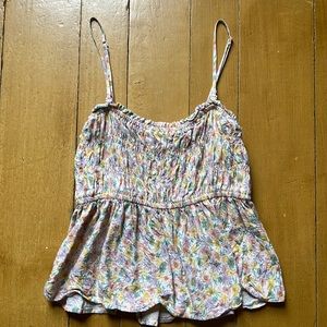 American Eagle Smocked Floral Top.